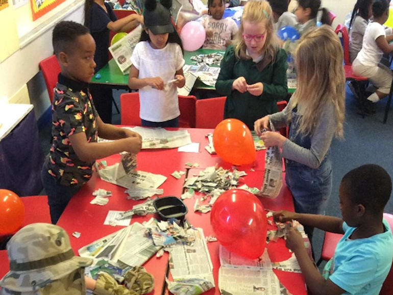 Children enjoying craft making