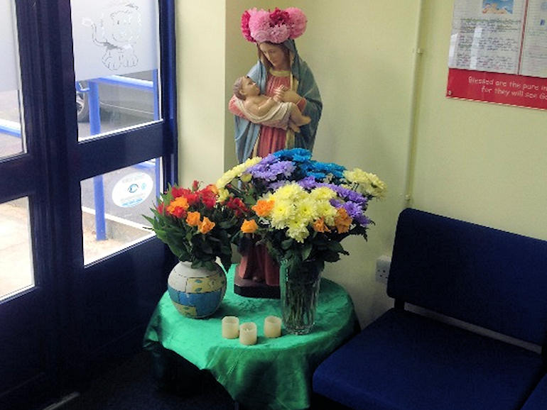 Prayer table for Our Lady